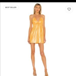 Gold revolve mini dress